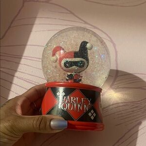 Harley Quinn Snow Globe with Red and Black Base